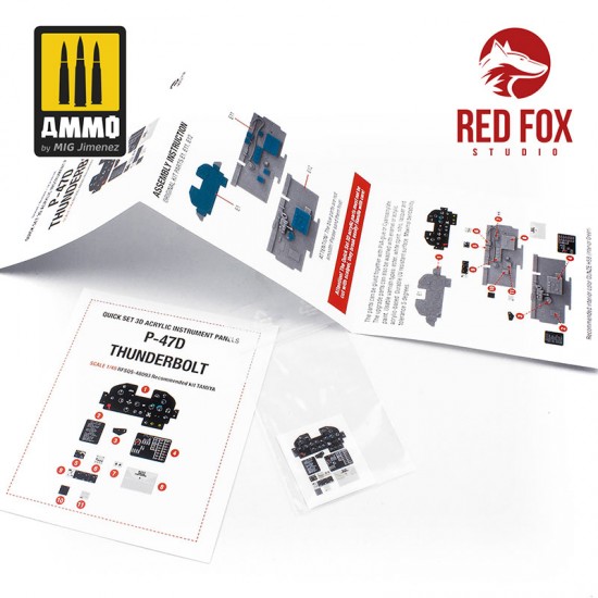 1/48 P-47D Thunderbolt Cockpit Instrument Panels & Detail Parts for Tamiya 1/48 P-47D Thunderbolt Cockpit Instrument Panels & Detail Parts for Tamiya