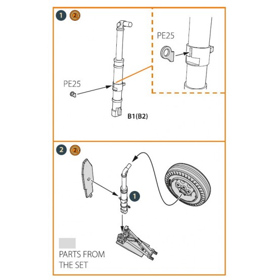 1/48 XA2D-1, A2D-1 Skyshark Main Landing Legs for Clear Prop Models 1/48 XA2D-1, A2D-1 Skyshark Main Landing Legs for Clear Prop Models