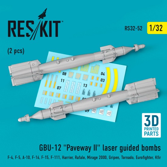 1/32 GBU 12 Bomb (2pcs) for F-14/16/15E/14D/Harrier/Rafale/Mirage 2000/Gripen 1/32 GBU 12 Bomb (2pcs) for F-14/16/15E/14D/Harrier/Rafale/Mirage 2000/Gripen