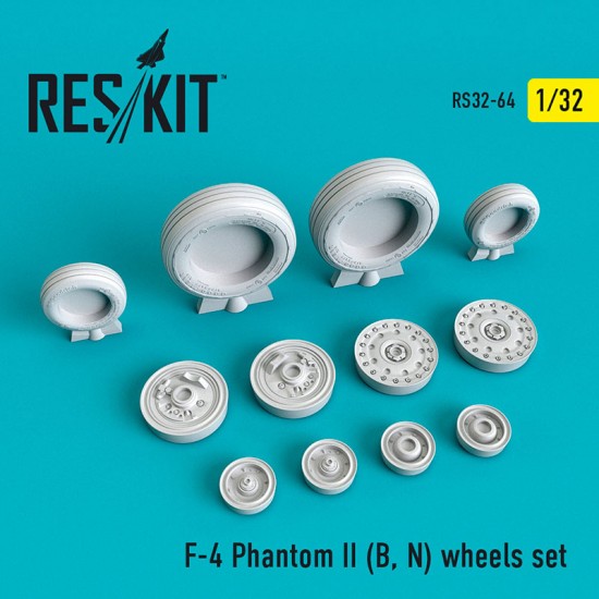 1/32 McDonnell Douglas F-4 Phantom II B/N Phantom II Wheels set 1/32 McDonnell Douglas F-4 Phantom II B/N Phantom II Wheels set