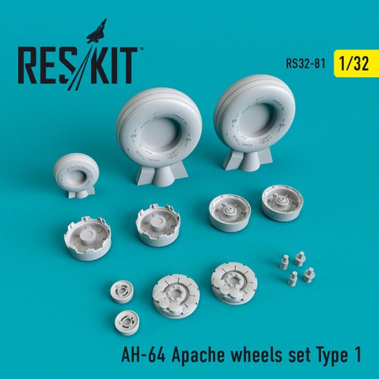1/32 Boeing AH-64 Apache Wheels set Type 1 for Hasegawa/Revell/Monogram kits 1/32 Boeing AH-64 Apache Wheels set Type 1 for Hasegawa/Revell/Monogram kits