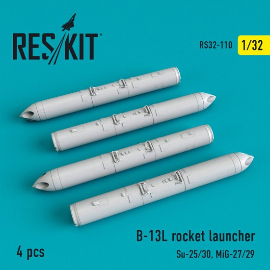 1/32 B-13L Rocket Launcher (4pcs) for Trumpeter Su-25/30, MiG-27/29 kits