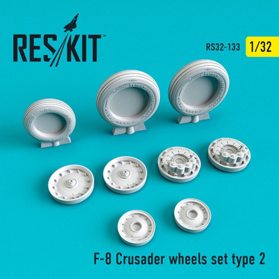1/32 Vought F-8 Crusader Wheels set Type 2 for Trumpeter kits 1/32 Vought F-8 Crusader Wheels set Type 2 for Trumpeter kits