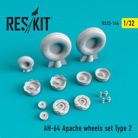 1/32 Boeing AH-64 Apache Wheels set Type 2 for Hasegawa/Revell/Monogram kits 1/32 Boeing AH-64 Apache Wheels set Type 2 for Hasegawa/Revell/Monogram kits