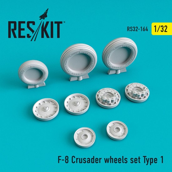 1/32 Vought F-8 Crusader Wheels set Type 1 for Trumpeter kits