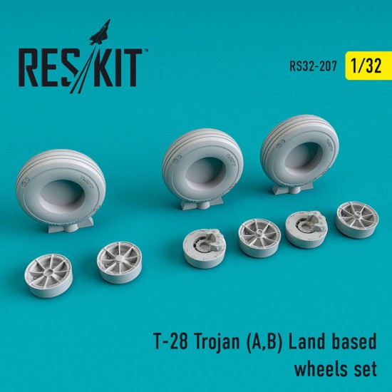 1/32 North American T-28 Trojan (A,B) Land Based Wheels set for Kitty Hawk kits 1/32 North American T-28 Trojan (A,B) Land Based Wheels set for Kitty Hawk kits