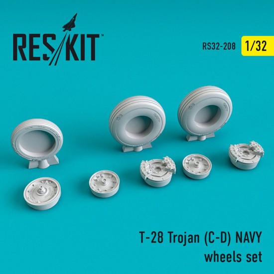 1/32 North American T-28 Trojan (C-D) Navy Wheels set for Kitty Hawk kits 1/32 North American T-28 Trojan (C-D) Navy Wheels set for Kitty Hawk kits