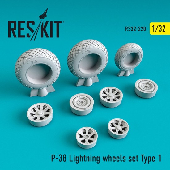 1/32 Lockheed P-38 Lightning Wheels set Type 1 for Revell/Trumpeter kits 1/32 Lockheed P-38 Lightning Wheels set Type 1 for Revell/Trumpeter kits