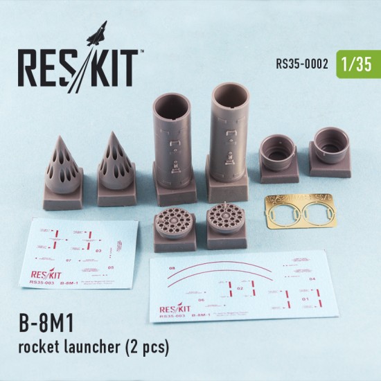 1/35 B-8M1 Rocket Launcher (2pcs) for MT-LB/UAZ/ZPU-2/BMP-2/Toyota Hilux/BTR-70/URAL kits