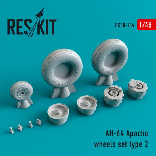 1/48 Boeing AH-64 Apache Type 2 Wheels set for Hasegawa/Academy kits 1/48 Boeing AH-64 Apache Type 2 Wheels set for Hasegawa/Academy kits