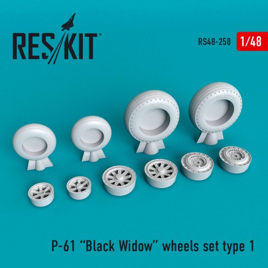 1/48 Northrop P-61 Black Widow Wheels set for GWH/Monogram/HobbyBoss kits 1/48 Northrop P-61 Black Widow Wheels set for GWH/Monogram/HobbyBoss kits