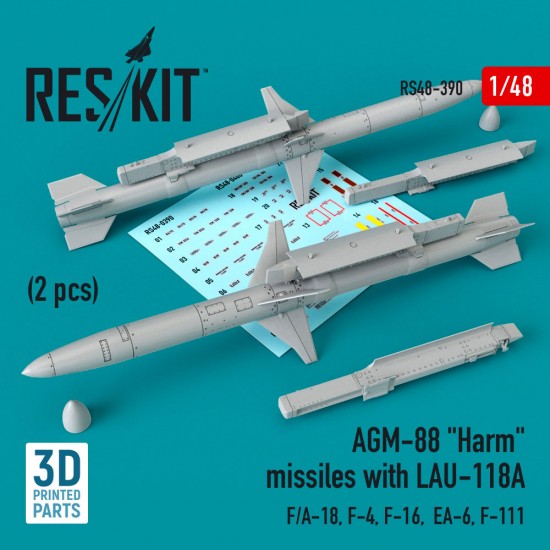 1/48 F/A-18, F-4, F-16, EA-6, F-111 AGM-88 Harm Missiles with LAU-118A (2pcs) 1/48 F/A-18, F-4, F-16, EA-6, F-111 AGM-88 Harm Missiles with LAU-118A (2pcs)