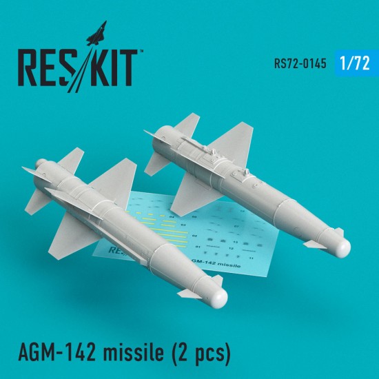 1/72 F-4/15/16/111 AGM-142 Missile (2 pcs) for Hasegawa/Revell/Kinetick/Italeri kits