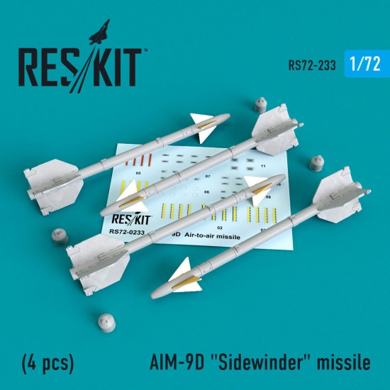 1/72 AIM-9D Sidewinder Missile (4pcs) for A-4/6/7/F-4/8/100/104/105/Mirage III 1/72 AIM-9D Sidewinder Missile (4pcs) for A-4/6/7/F-4/8/100/104/105/Mirage III