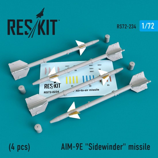 1/72 AIM-9E Sidewinder Missile (4pcs) for A-4/6/7/F-4/8/100/104/105/Mirage III 1/72 AIM-9E Sidewinder Missile (4pcs) for A-4/6/7/F-4/8/100/104/105/Mirage III