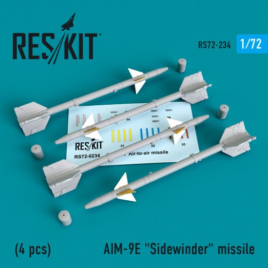 1/72 AIM-9E Sidewinder Missile (4pcs) for A-4/6/7/F-4/8/100/104/105/Mirage III