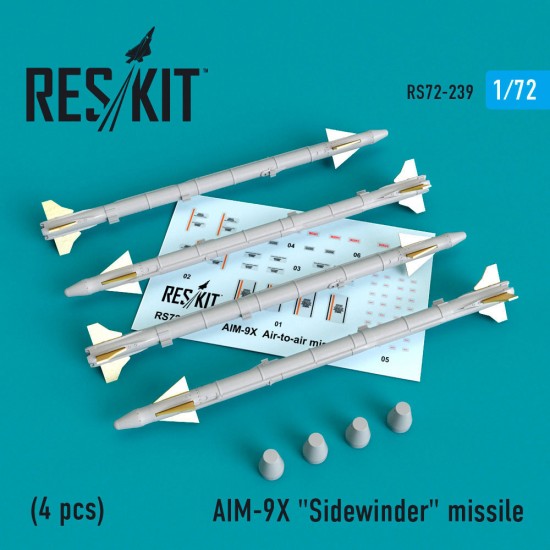 1/72 F-15/16/18/35 AIM-9X Sidewinder Missile (4pcs) for Academy/Hasegawa/Tamiya kits 1/72 F-15/16/18/35 AIM-9X Sidewinder Missile (4pcs) for Academy/Hasegawa/Tamiya kits