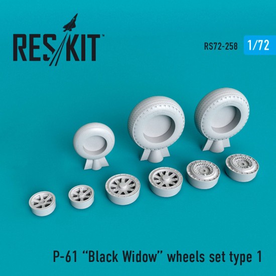 1/72 Northrop P-61 Black Widow Wheels set for Dragon/Hobby Boss kits 1/72 Northrop P-61 Black Widow Wheels set for Dragon/Hobby Boss kits