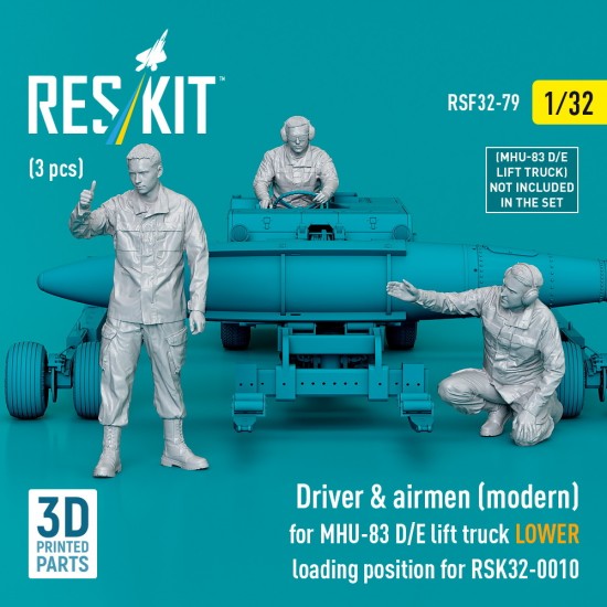 1/32 Modern Driver n Airmen(3pcs) for MHU-83 D/E Lift Truck LOWER Loading for RSK32-0010 1/32 Modern Driver n Airmen(3pcs) for MHU-83 D/E Lift Truck LOWER Loading for RSK32-0010