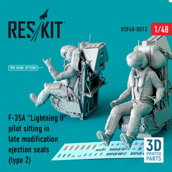 1/48 F-35A Lightning II Pilot Sitting in Late modification Ejection Seats type 2 1/48 F-35A Lightning II Pilot Sitting in Late modification Ejection Seats type 2