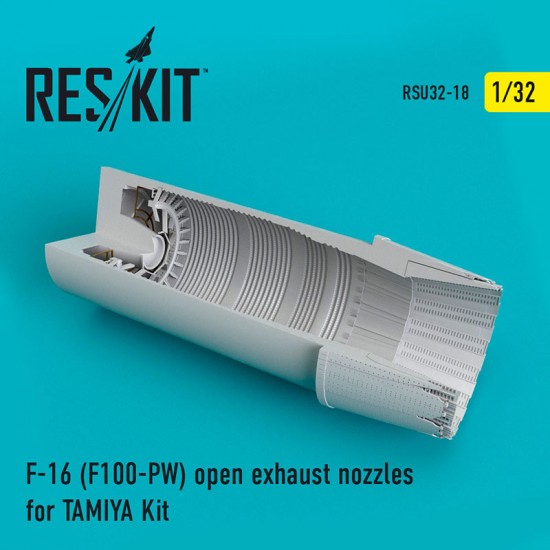 1/32 General Dynamics F-16 Fighting Falcon (F100-PW) Open Exhaust Nozzles for Tamiya kits 1/32 General Dynamics F-16 Fighting Falcon (F100-PW) Open Exhaust Nozzles for Tamiya kits