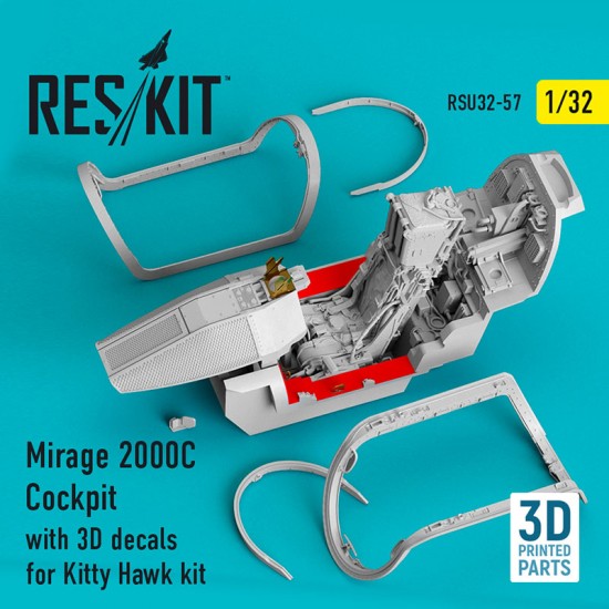 1/32 Mirage 2000C Cockpit with 3D decals for Kitty Hawk kit 1/32 Mirage 2000C Cockpit with 3D decals for Kitty Hawk kit