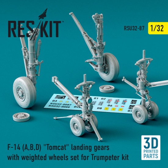 1/32 F-14 A/B/D Tomcat Landing Gears with Weighted Wheels set for Trumpeter kit 1/32 F-14 A/B/D Tomcat Landing Gears with Weighted Wheels set for Trumpeter kit