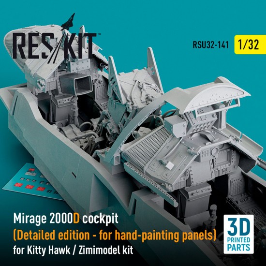 1/32 Mirage 2000D Cockpit (Detailed edition) for Kitty Hawk / Zimimodel kit (3D Printed) 1/32 Mirage 2000D Cockpit (Detailed edition) for Kitty Hawk / Zimimodel kit (3D Printed)