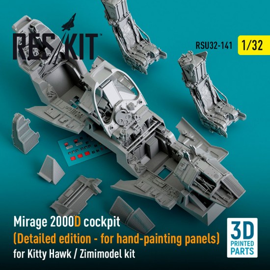 1/32 Mirage 2000D Cockpit (Detailed edition) for Kitty Hawk / Zimimodel kit (3D Printed) 1/32 Mirage 2000D Cockpit (Detailed edition) for Kitty Hawk / Zimimodel kit (3D Printed)