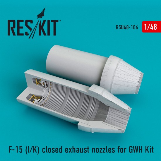 1/48 McDonnell Douglas F-15 (I/K) Eagle Closed Exhaust Nozzles for GWH Kit 1/48 McDonnell Douglas F-15 (I/K) Eagle Closed Exhaust Nozzles for GWH Kit