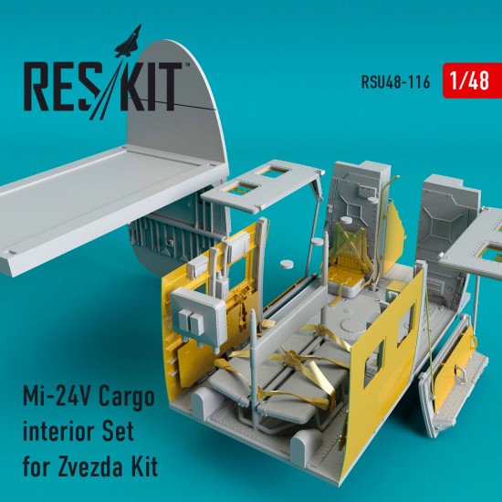 1/48 Mil Mi-24 (V) Cargo Interior Set for Zvezda Kit