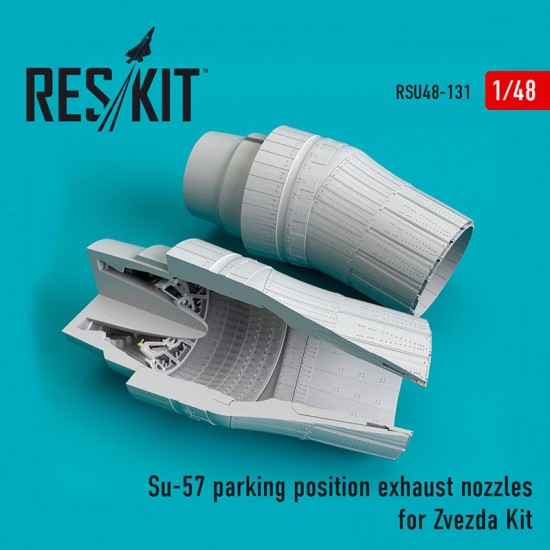 1/48 Sukhoi Su-57 Parking Position Exhaust Nozzles for Zvezda Kit 1/48 Sukhoi Su-57 Parking Position Exhaust Nozzles for Zvezda Kit