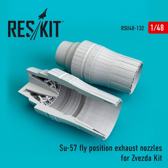 1/48 Sukhoi Su-57 Fly Position Exhaust Nozzles for Zvezda Kit 1/48 Sukhoi Su-57 Fly Position Exhaust Nozzles for Zvezda Kit