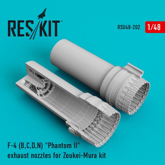 1/48 F-4 (B,C,D,N) Phantom II Exhaust Nozzles for Zoukei-Mura kit 1/48 F-4 (B,C,D,N) Phantom II Exhaust Nozzles for Zoukei-Mura kit
