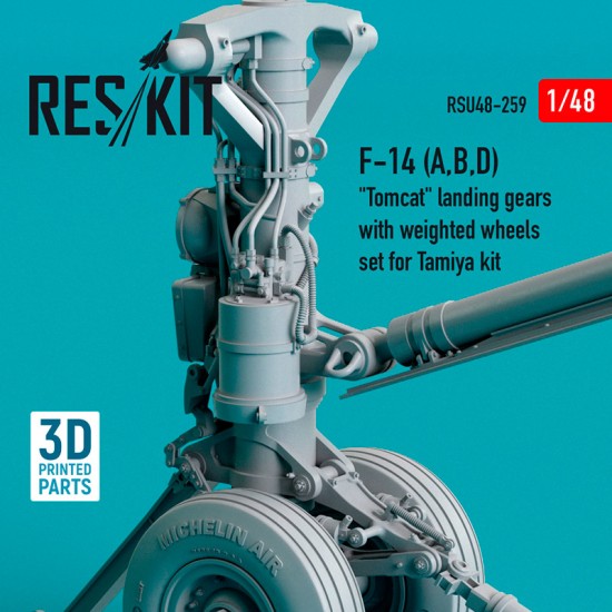 1/48 F-14 (A,B,D) Tomcat Landing Gears w/Weighted Wheels for Tamiya 1/48 F-14 (A,B,D) Tomcat Landing Gears w/Weighted Wheels for Tamiya