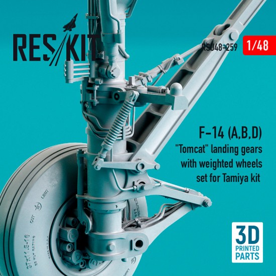 1/48 F-14 (A,B,D) Tomcat Landing Gears w/Weighted Wheels for Tamiya 1/48 F-14 (A,B,D) Tomcat Landing Gears w/Weighted Wheels for Tamiya