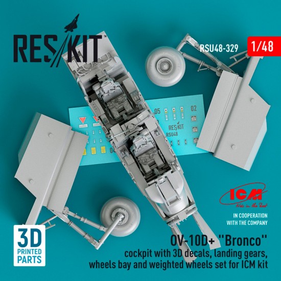 1/48 OV-10D+ Bronco Cockpit, Landing Gears, Wheels bay and weighted Wheels set for ICM 1/48 OV-10D+ Bronco Cockpit, Landing Gears, Wheels bay and weighted Wheels set for ICM
