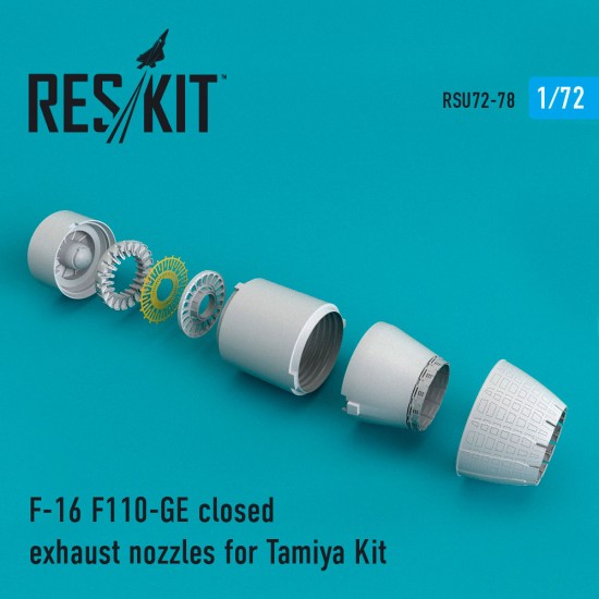 1/72 General Dynamics F-16 Fighting Falcon F110-GE Closed Exhaust Nozzles for Tamiya Kit 1/72 General Dynamics F-16 Fighting Falcon F110-GE Closed Exhaust Nozzles for Tamiya Kit