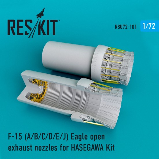 1/72 McDonnell Douglas F-15 (A/B/C/D/E/J) Eagle Open Exhaust Nozzles for Hasegawa Kit 1/72 McDonnell Douglas F-15 (A/B/C/D/E/J) Eagle Open Exhaust Nozzles for Hasegawa Kit