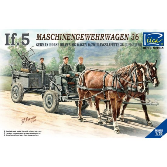 1/35 German IF.5 Maschinengewehrwagen 36 Horse Drawn MG Wagon with Zwillingslafette 36 1/35 German IF.5 Maschinengewehrwagen 36 Horse Drawn MG Wagon with Zwillingslafette 36