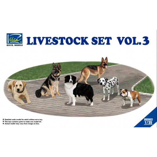 1/35 Livestock Set Vol.3 (6 Dogs) 1/35 Livestock Set Vol.3 (6 Dogs)