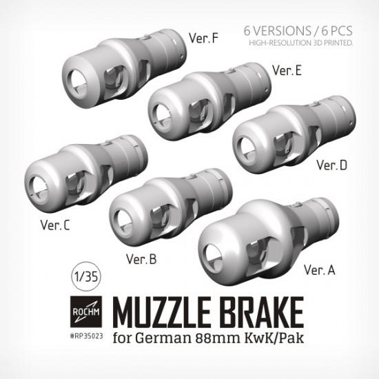 1/35 Muzzle Brake for German 88mm KwK/Pak (6 Versions) 1/35 Muzzle Brake for German 88mm KwK/Pak (6 Versions)