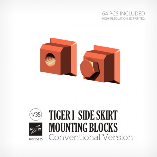 1/35 TIGER I Side Skirt Mounting Blocks Conventional Version (64pcs) 1/35 TIGER I Side Skirt Mounting Blocks Conventional Version (64pcs)
