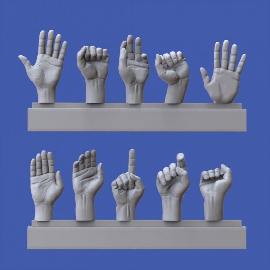 1/16 Assorted Hands Set No. 3 1/16 Assorted Hands Set No. 3