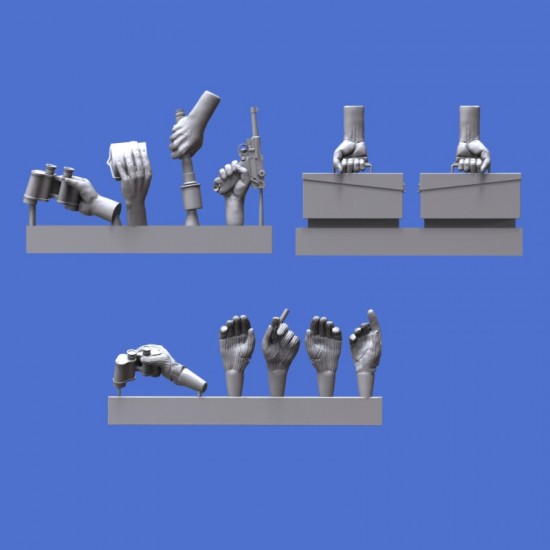 1/16 WWII Assorted German Hands set 1/16 WWII Assorted German Hands set
