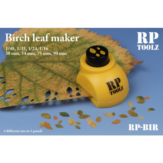 Birch Leaf Maker Punch Tool - for 1/16, 1/24, 1/35, 1/48 (90mm, 75mm, 54mm, 30mm) Birch Leaf Maker Punch Tool - for 1/16, 1/24, 1/35, 1/48 (90mm, 75mm, 54mm, 30mm)