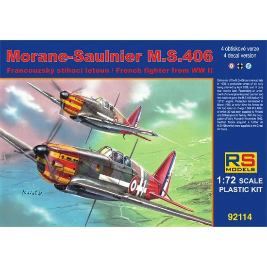 1/72 Vichy French/Luftwaffe/Finnish Morane Saulnier MS.406 1/72 Vichy French/Luftwaffe/Finnish Morane Saulnier MS.406