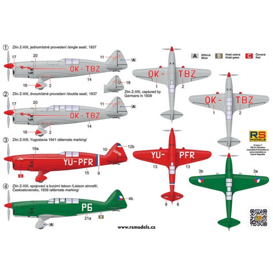 1/72 Zlin Z-XIII Racing Aircraft (2 kits) 1/72 Zlin Z-XIII Racing Aircraft (2 kits)