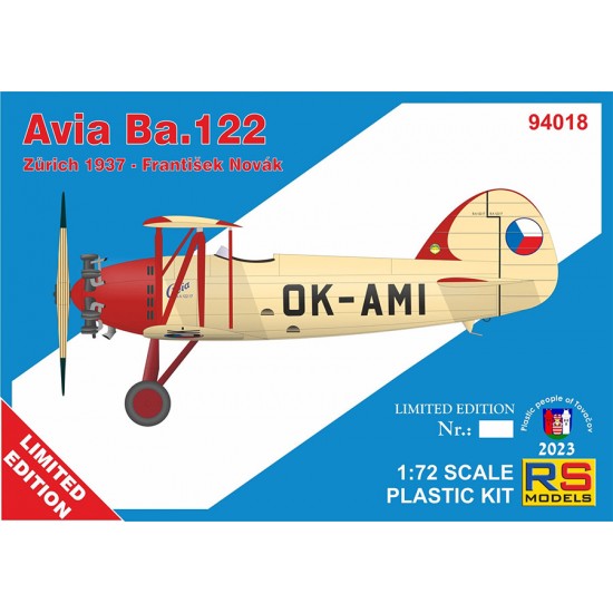 1/72 Avia Ba.122, Zurich 1937 1/72 Avia Ba.122, Zurich 1937
