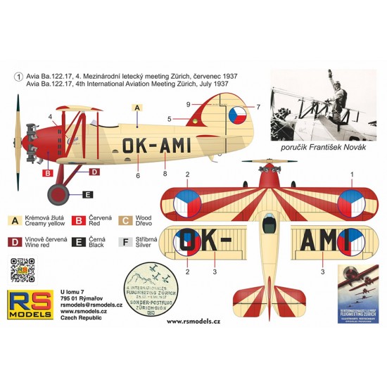 1/72 Avia Ba.122, Zurich 1937 1/72 Avia Ba.122, Zurich 1937